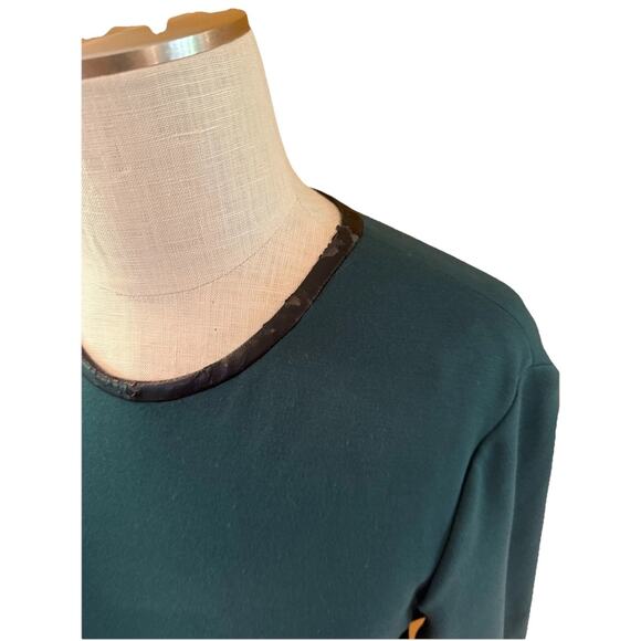 NWT Anne Klein Sheath Dress Womens Size 10 Green Round Neck Long Sleeve Back Zip - Picture 9 of 12